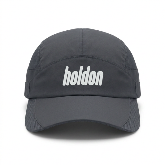 Holdon Performance Cap in dark anthracite, front view — moisture-wicking running cap