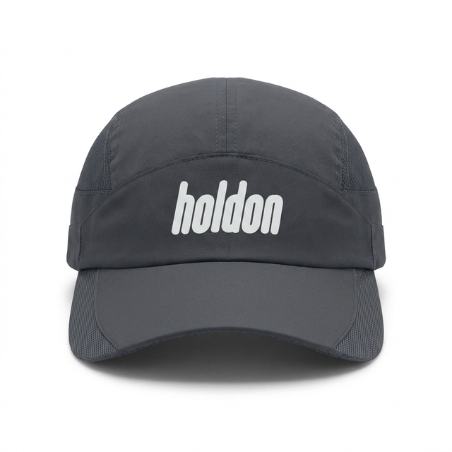 Holdon Performance Cap in dark anthracite, front view — moisture-wicking running cap